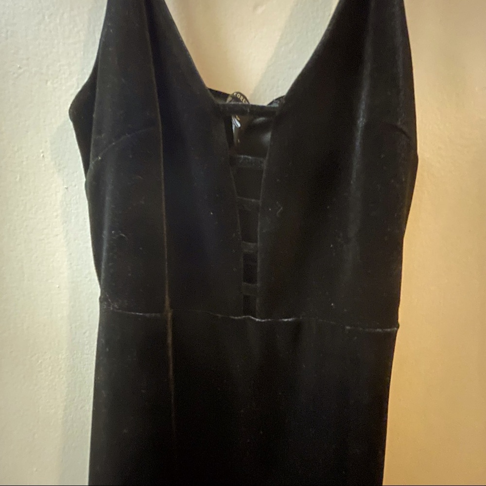 Black lace up body-con dress